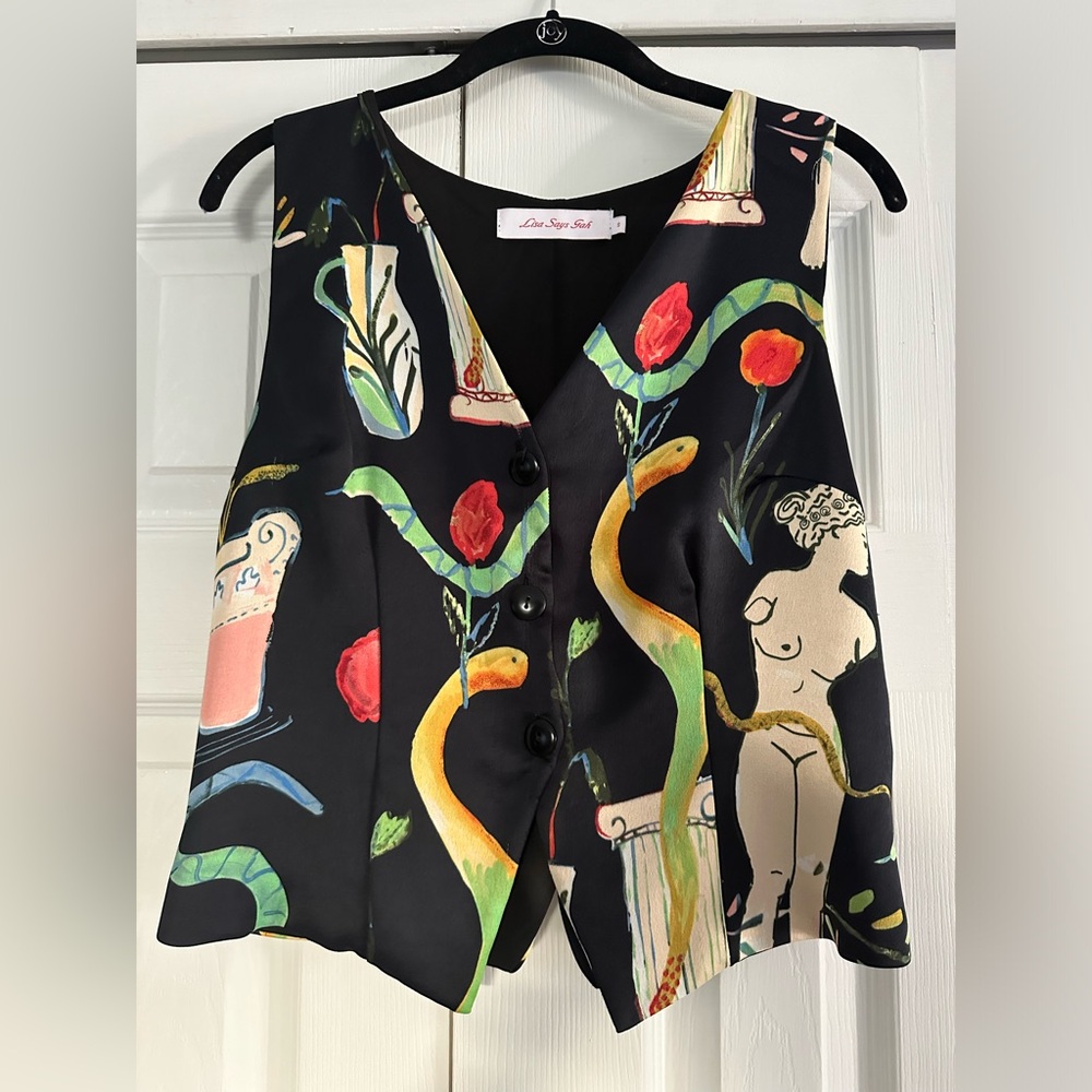 Lisa Says Gah Riley Vest Museo Nero, Size S